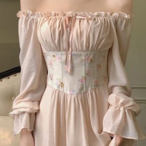 Boho Fairy Country Cottage Core Lolita Corset Gown Dress